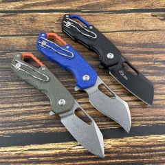 MKM FOX Knives Flipper Knife 2.17" N690 Stonewashed Plain Blade, FRN Handles, Liner Lock - MK FX03