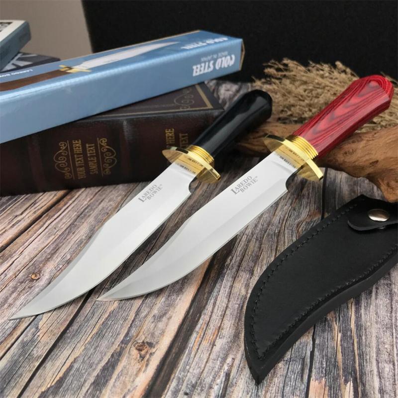 Cold Steel 39L Laredo Bowie Fixed Blade Knife 6.57" 9Cr13 Clip Point Blade, Ebony Handle, Secure-Ex Sheath
