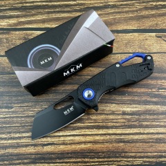 MKM FOX Knives Flipper Knife 2.17" N690 Stonewashed Plain Blade, FRN Handles, Liner Lock - MK FX03