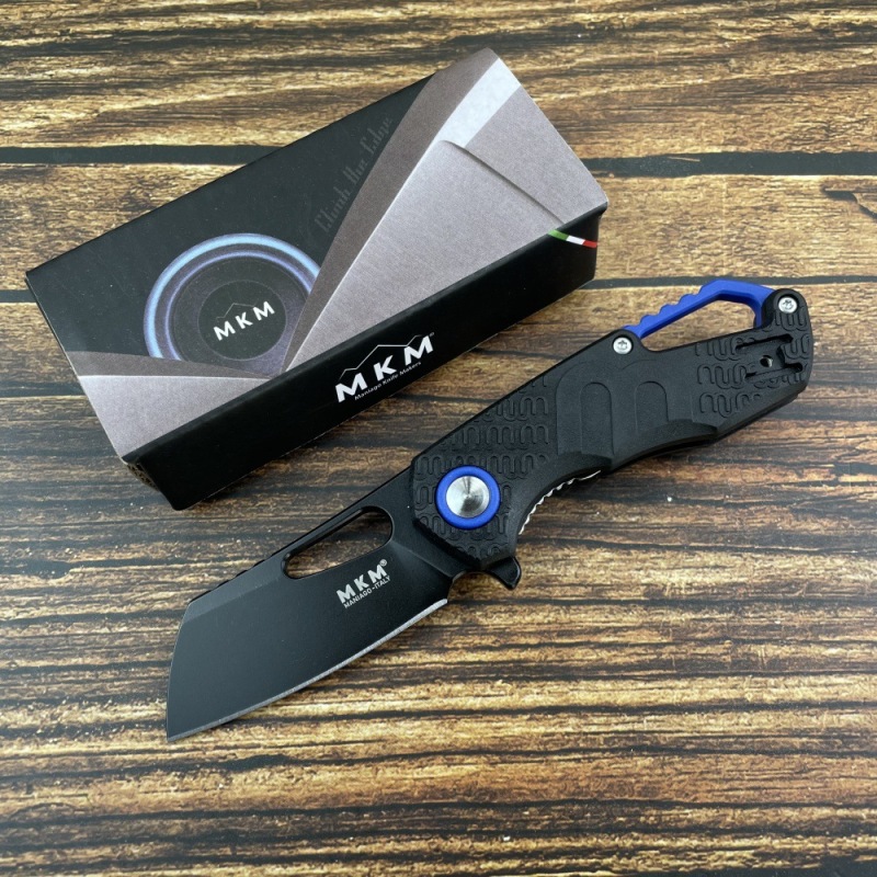 MKM FOX Knives Flipper Knife 2.17" N690 Stonewashed Plain Blade, FRN Handles, Liner Lock - MK FX03