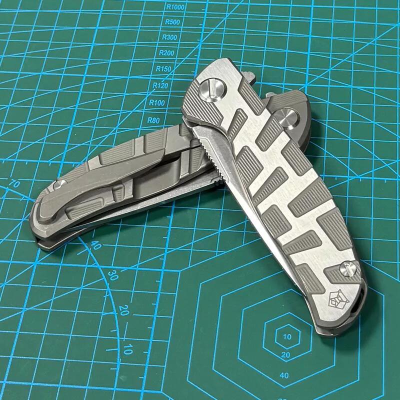 Shirogorov F95 Edition Flipper Knife 3.74" M390 Point Blade, TC4 Handles