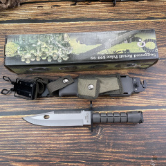 M9 Bayonet & Scabbard 7.09" 7CR17 Blade, Black Handle