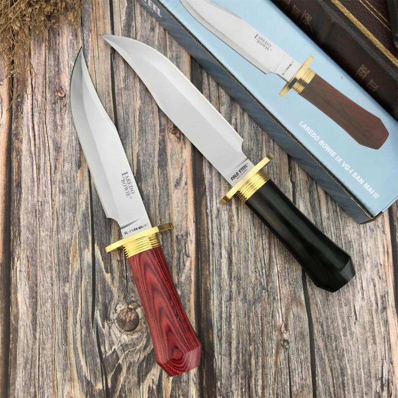 Cold Steel 39L Laredo Bowie Fixed Blade Knife 6.57" 9Cr13 Clip Point Blade, Ebony Handle, Secure-Ex Sheath