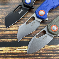 MKM FOX Knives Flipper Knife 2.17" N690 Stonewashed Plain Blade, FRN Handles, Liner Lock - MK FX03