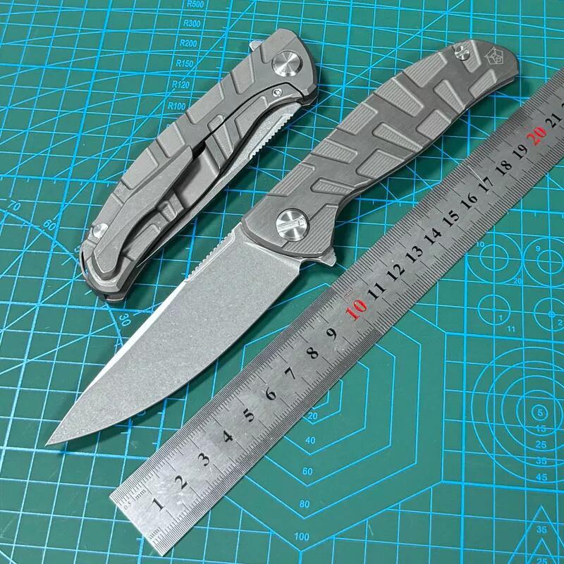 Shirogorov F95 Edition Flipper Knife 3.74" M390 Point Blade, TC4 Handles