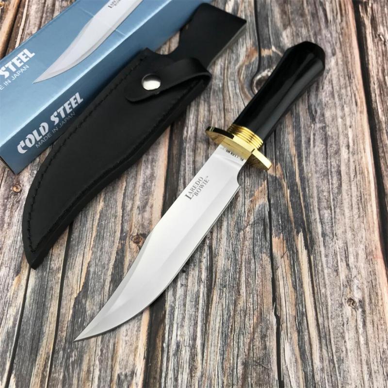 Cold Steel 39L Laredo Bowie Fixed Blade Knife 6.57" 9Cr13 Clip Point Blade, Ebony Handle, Secure-Ex Sheath