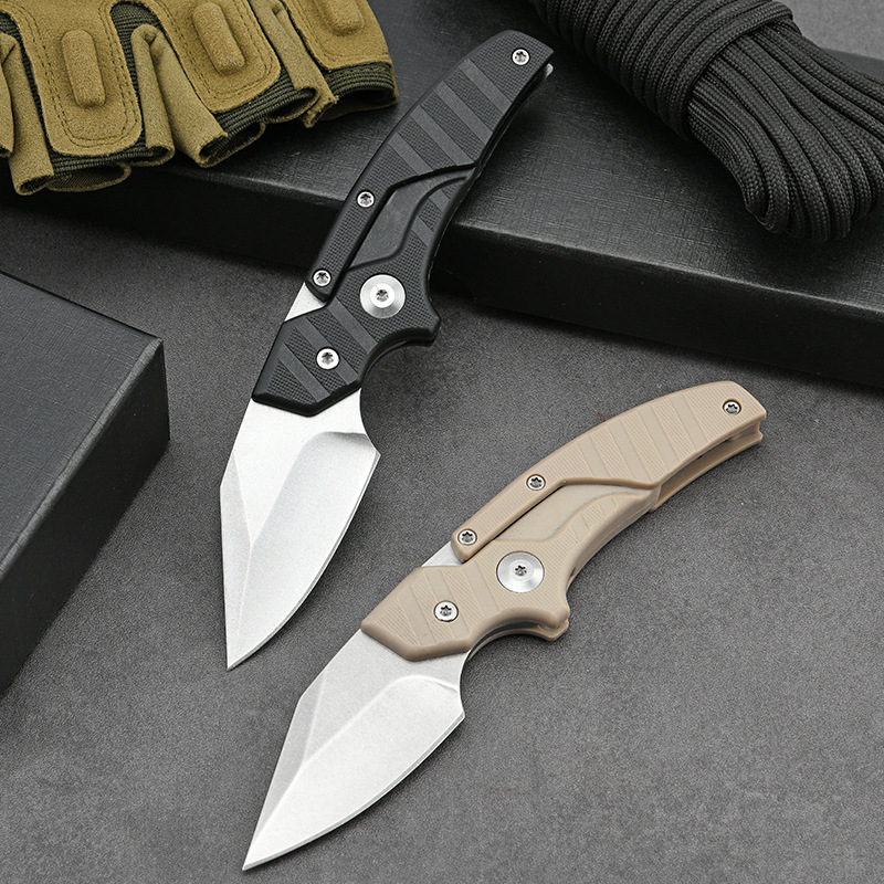 Dual use variant Folding Blade Knife 2.28'' D2 Drop point Blade, Nylon Fiber Handles