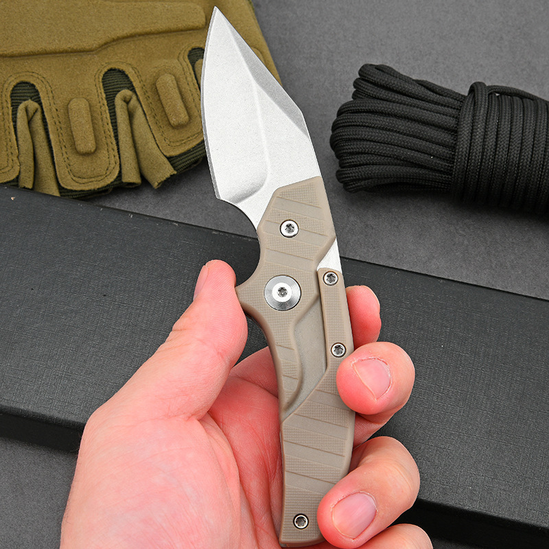 Dual use variant Folding Blade Knife 2.28'' D2 Drop point Blade, Nylon Fiber Handles
