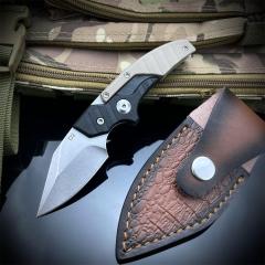 Dual Use variant Folding Blade Knife 2.28'' D2 Drop point Blade, Nylon Fiber Handles
