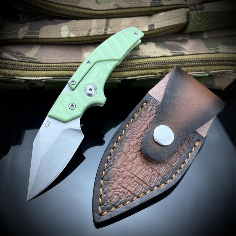 Dual Use variant Folding Blade Knife 2.28'' D2 Drop point Blade, Nylon Fiber Handles