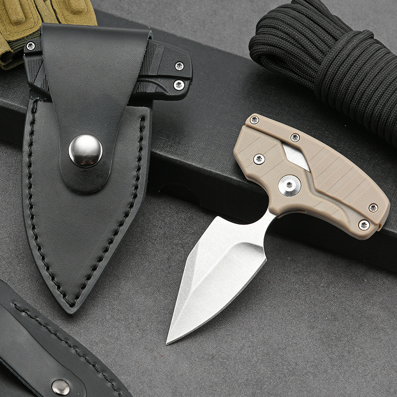 Dual use variant Folding Blade Knife 2.28'' D2 Drop point Blade, Nylon Fiber Handles