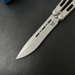 Benchmade BM85 Balisong Butterfly Knife 4.13" S90V Plain Blade, TC4 Handles Magnetic lock