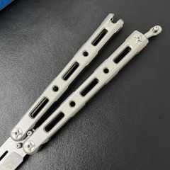 Benchmade BM85 Balisong Butterfly Knife 4.13" S90V Plain Blade, TC4 Handles Magnetic lock