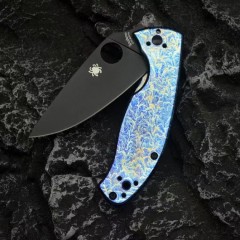 Spy C122 Frame Lock Folding Knife 3.35" S35V Satin Plain Blade, Titanium Handles (Chidori) - C122TI
