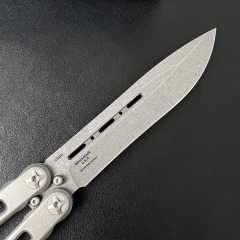 Benchmade BM85 Balisong Butterfly Knife 4.13" S90V Plain Blade, TC4 Handles Magnetic lock