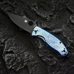 Spy C122 Frame Lock Folding Knife 3.35" S35V Satin Plain Blade, Titanium Handles (Chidori) - C122TI