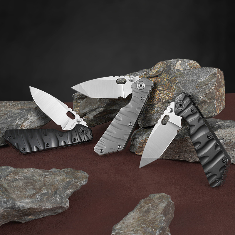 M.Strider Custom SMF Tank Folding Knife 3.74" CPM-D2 Blade, All-steel Handles
