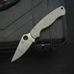 Spy Paramilitary 2 Folding Knife 3.15" CPM-S30V Satin Plain Blade, TC4 Handles - C81GP2