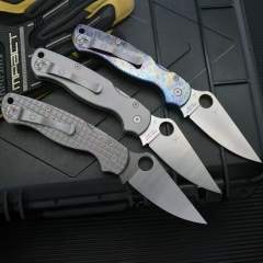 Spy Paramilitary 2 Folding Knife 3.15" CPM-S30V Satin Plain Blade, TC4 Handles - C81GP2