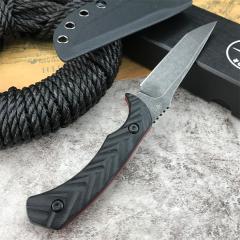 Toor Knives Valor MK1 Fixed Blade Knife 4.17" CPM-D2 Black Point Blade, 3D Machined Black G10 Handles