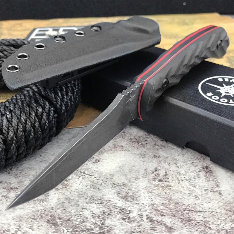 Toor Knives Valor MK1 Fixed Blade Knife 4.17" CPM-D2 Black Point Blade, 3D Machined Black G10 Handles