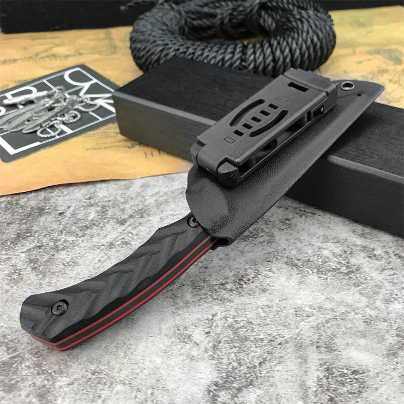 Toor Knives Valor MK1 Fixed Blade Knife 4.17" CPM-D2 Black Point Blade, 3D Machined Black G10 Handles