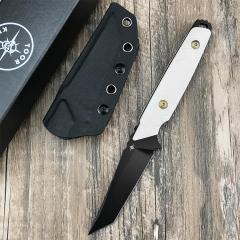 Toor Knives Darter T Fixed Blade Knife 3.54" CPM-D2 Tanto Blade, White G10 Handles
