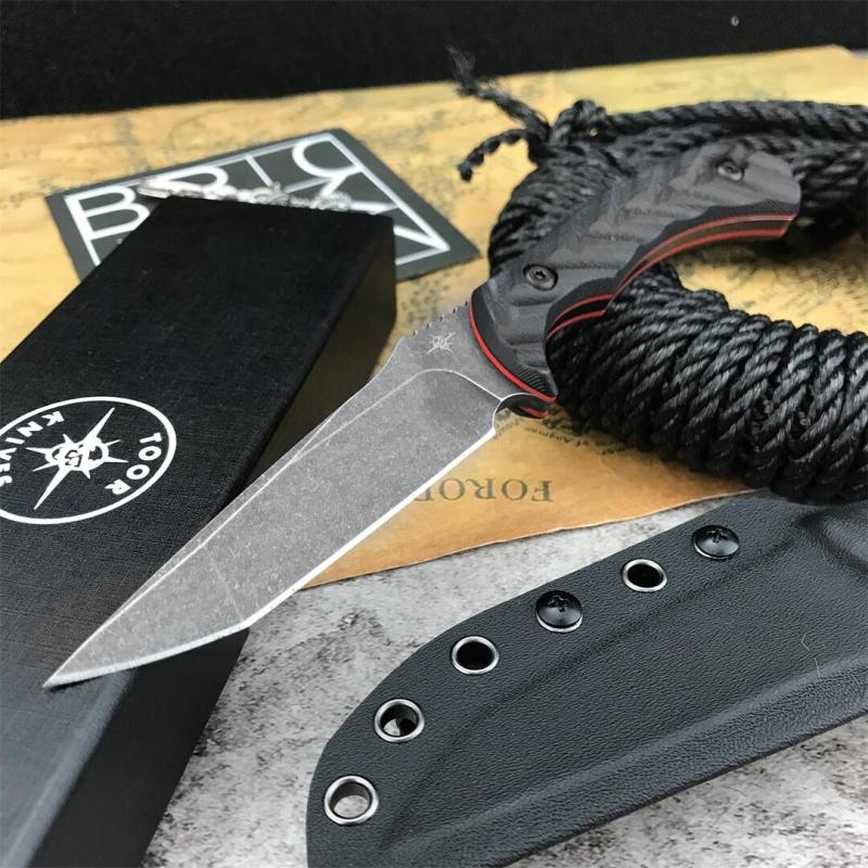 Toor Knives Valor MK1 Fixed Blade Knife 4.17" CPM-D2 Black Point Blade, 3D Machined Black G10 Handles