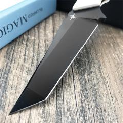 Toor Knives Darter T Fixed Blade Knife 3.54" CPM-D2 Tanto Blade, White G10 Handles