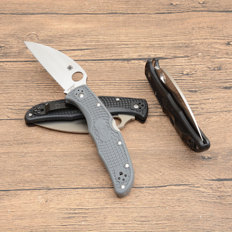 Spy Endura 4 Folding Knife 3.74" VG10 Plain Blade, Black FRN Handles, Lockback - C10SBK