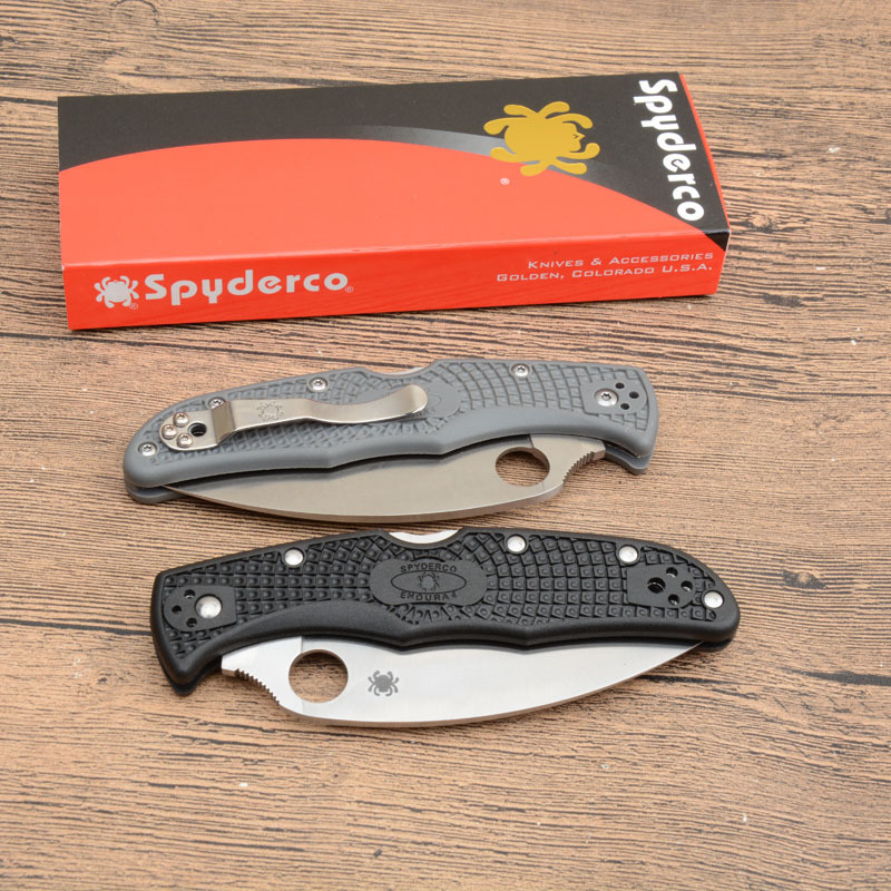 Spy Endura 4 Folding Knife 3.74" VG10 Plain Blade, Black FRN Handles, Lockback - C10SBK