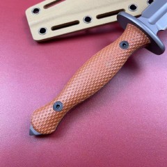 Acta Non Verba M500 Anthropoid Fixed Blade Fighting Knife 8.23" Elmax Double Edge Dagger, Flax Handles - ANVM500-001