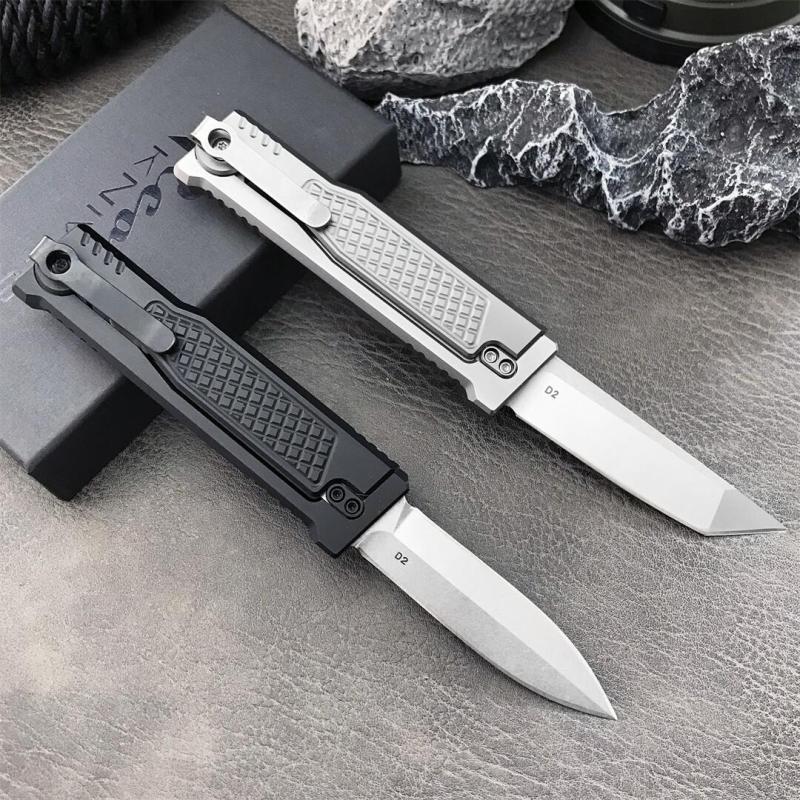 Reate Gravity Assisted Open Folding Knife 2.76" D2 Satin Plain Blade, T6-Aluminum Handles