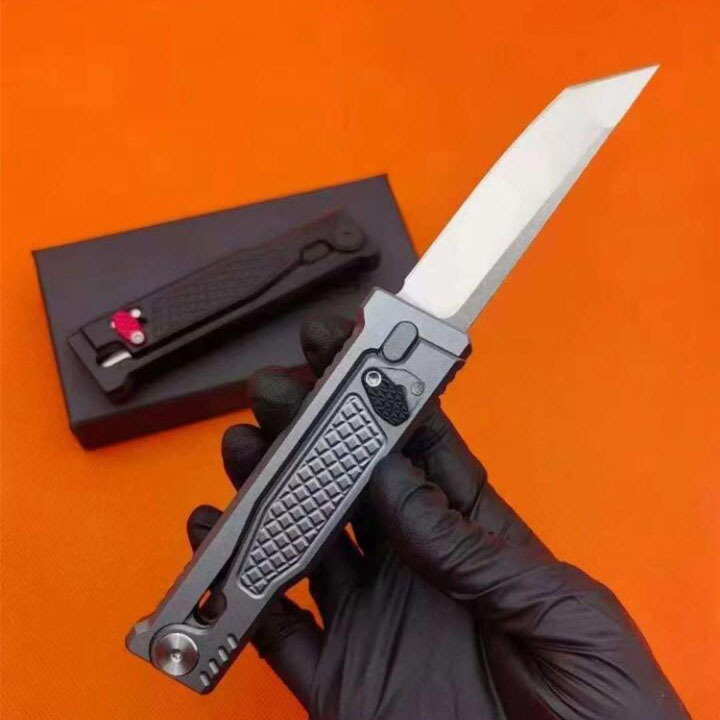 Reate Gravity Assisted Open Folding Knife 2.76" D2 Satin Plain Blade, T6-Aluminum Handles