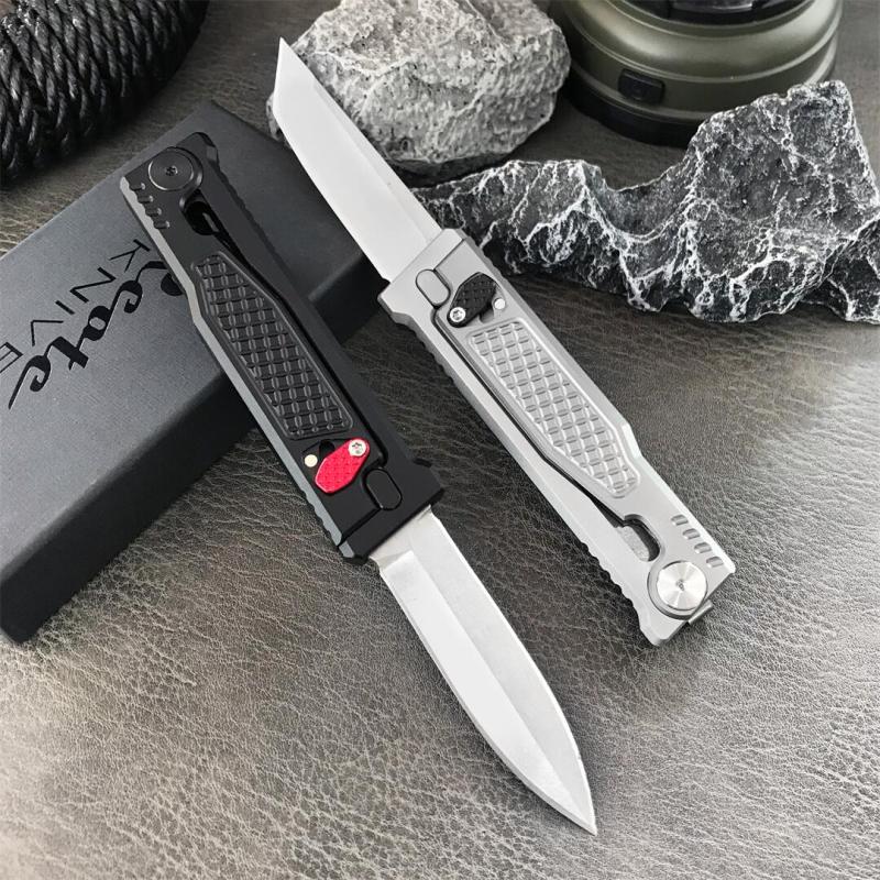 Reate Gravity Assisted Open Folding Knife 2.76" D2 Satin Plain Blade, T6-Aluminum Handles