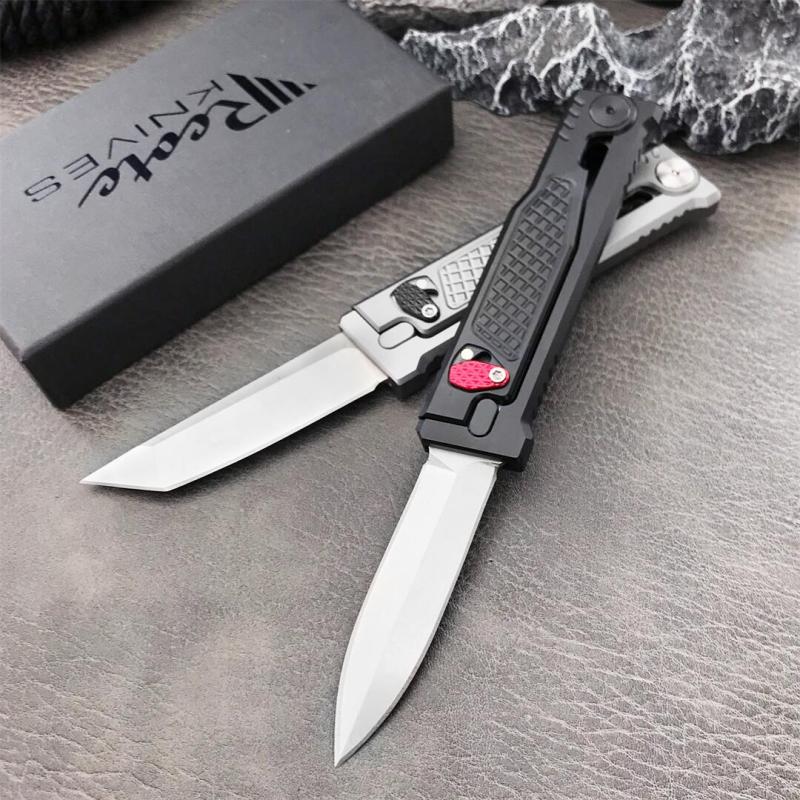 Reate Gravity Assisted Open Folding Knife 2.76" D2 Satin Plain Blade, T6-Aluminum Handles