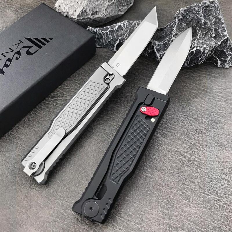 Reate Gravity Assisted Open Folding Knife 2.76" D2 Satin Plain Blade, T6-Aluminum Handles