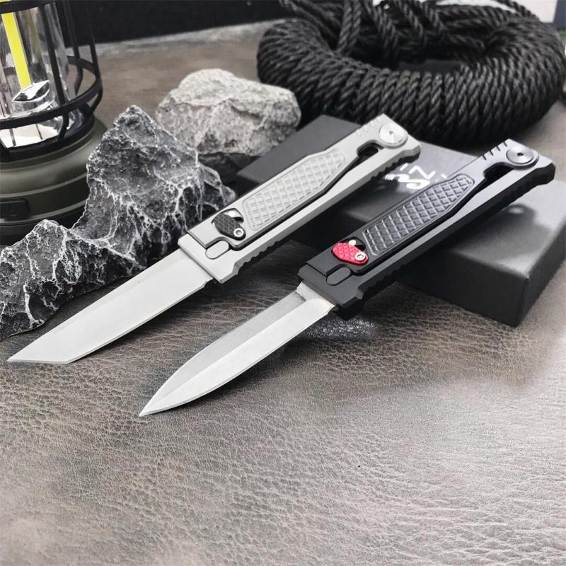 Reate Gravity Assisted Open Folding Knife 2.76" D2 Satin Plain Blade, T6-Aluminum Handles