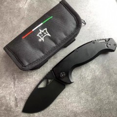 FX SK-02OD El Capitan Folding Knife 3.70" M390 Satin Drop Point Blade, OD Aluminum Handles, Frame Lock