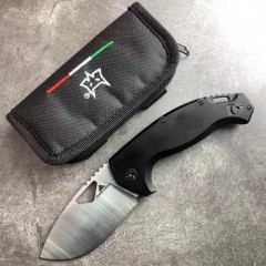 FX SK-02OD El Capitan Folding Knife 3.70" M390 Satin Drop Point Blade, OD Aluminum Handles, Frame Lock