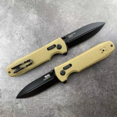 SOG Pentagon XR LTE Flipper Knife 3.5" CTS-XHP Plain Blade, Black G10 Handles - XR Lock