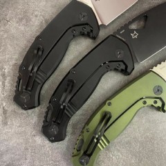 FX SK-02OD El Capitan Folding Knife 3.70" M390 Satin Drop Point Blade, OD Aluminum Handles, Frame Lock