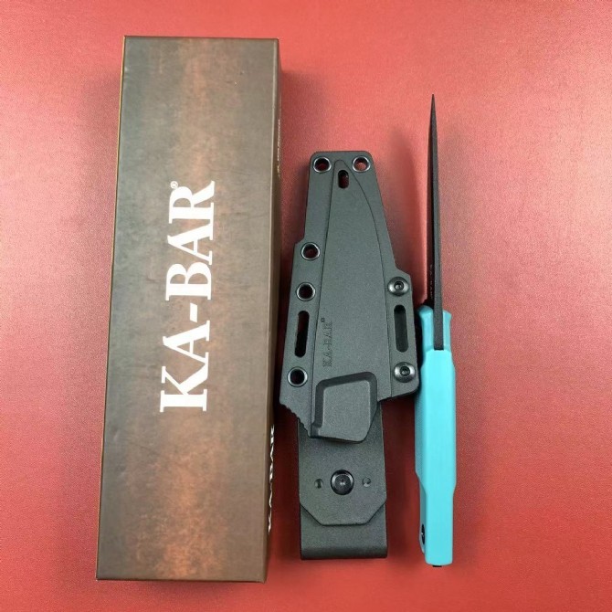 KA-BAR Petr Janda 5500 Fixed Blade Knife 3.86" D2 Black Clip Point Blade, GFN Handles