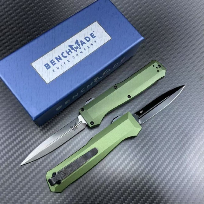 BM 4700FE AUTO OTF Knife 3.35" S30V Double Edge Blade, Aviation Aluminum Handles