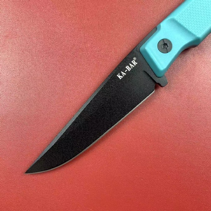 KA-BAR Petr Janda 5500 Fixed Blade Knife 3.86" D2 Black Clip Point Blade, GFN Handles