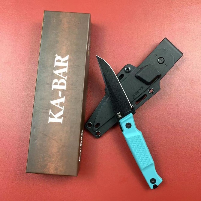 KA-BAR Petr Janda 5500 Fixed Blade Knife 3.86" D2 Black Clip Point Blade, GFN Handles