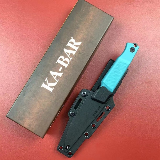 KA-BAR Petr Janda 5500 Fixed Blade Knife 3.86" D2 Black Clip Point Blade, GFN Handles