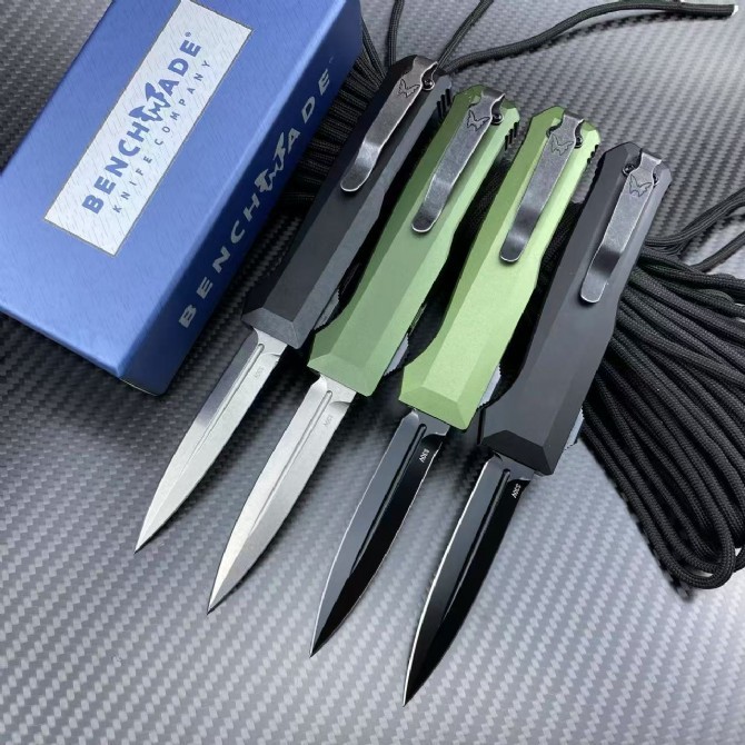 BM 4700FE AUTO OTF Knife 3.35" S30V Double Edge Blade, Aviation Aluminum Handles