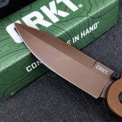 CRKT M16 Carson Flipper Knife 3.54" D2 Combo Drop Blade, Desert Tan, Nylon Fiber Handles
