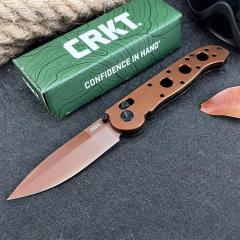 CRKT M16 Carson Flipper Knife 3.54" D2 Combo Drop Blade, Desert Tan, Nylon Fiber Handles